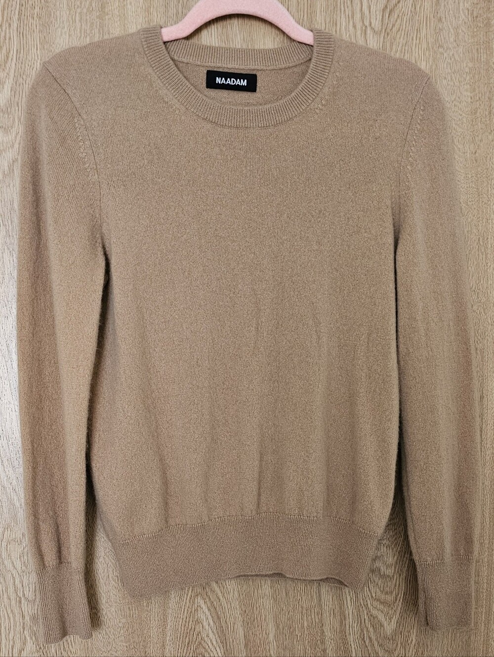 Naadam 100% Cashmere Camel Tan Crewneck Sweater Size Small - Picture 2 of 5